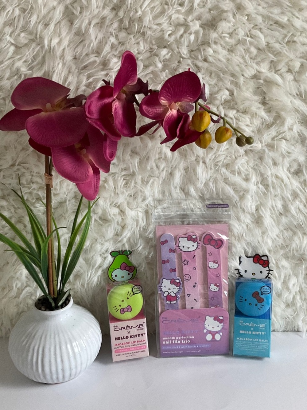 THE CREME SHOP X HELLO KITTY LIP BALM DUO AND NAIL FILE TRIO SET~NEW!